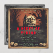 Horror Movie Poster Halloween Party Invitation (Devant / Derrière)