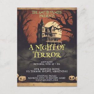 Horror Movie Poster Halloween Party Invitation