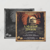Horror Movie Poster Halloween Party Invitation (Devant / Derrière)