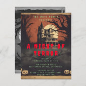 Horror Movie Poster Halloween Party Invitation (Devant / Derrière)