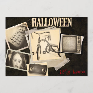 Horror Movie Staples Halloween Party Invitations Kaart