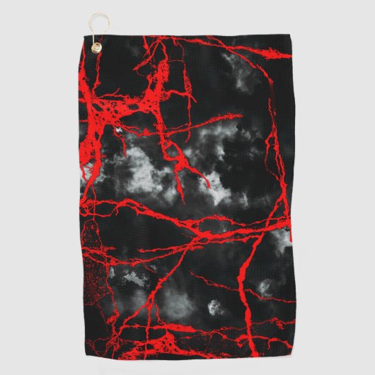 Horror Night Gothic - zwart-wit, rood Golfhanddoek (Voorkant)