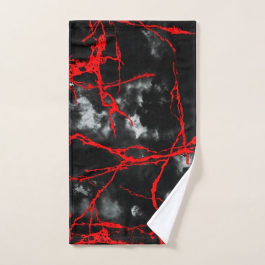 Horror Night Gothic - zwart-wit, rood Handdoek (Handdoek)