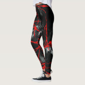 Horror Night Gothic - zwart-wit, rood Leggings (Links)
