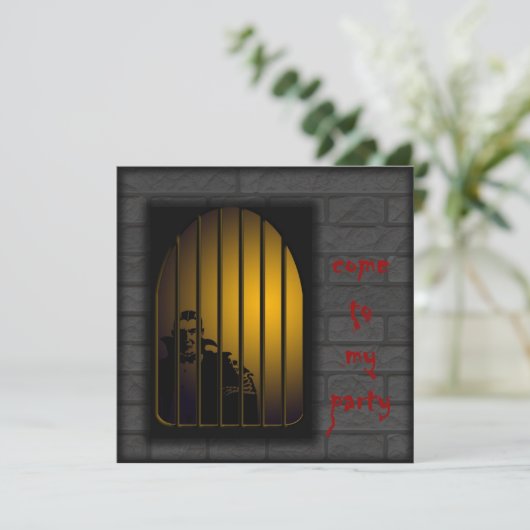 Horror Party Vampire Uitnodiging (Staand voorkant)