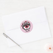 Horror Pastel Gothic Eye Macabre Roze Creepy Name Ronde Sticker (Envelop)