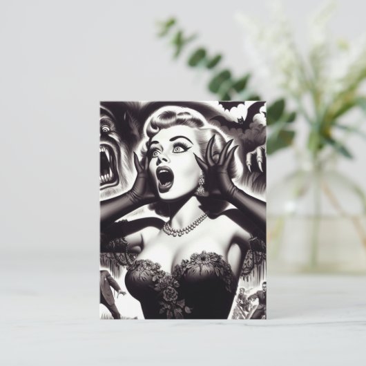 Horror Pin-up Briefkaart (Staand voorkant)
