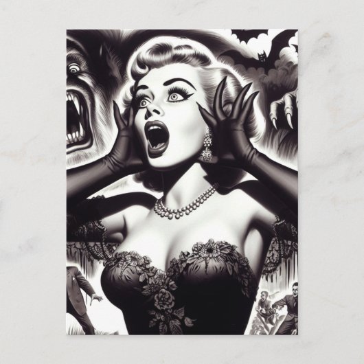  Horror Pin-up Briefkaart (Voorkant)