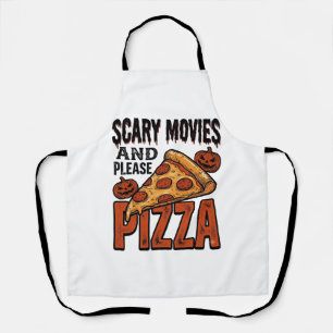Horror Pizza T-shirt voor fans van griezelfilms_1 Schort