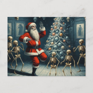 Horror Santa en de dansende skeletten Briefkaart