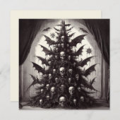 Horror Schedels Kerstboom Goth Kerstmis Feestdagenkaart (Voorkant / Achterkant)