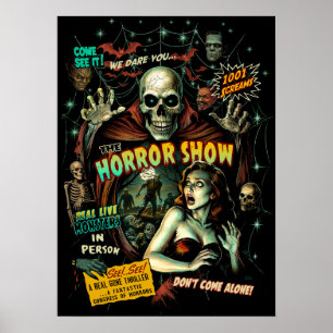 Horror Show Spook Show Poster - Retro Halloween