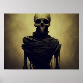 Horror skelet schilderij poster