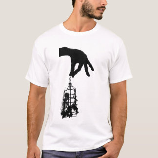 Horror Skeleton Creepy Human Skeleton Cage T-shirt