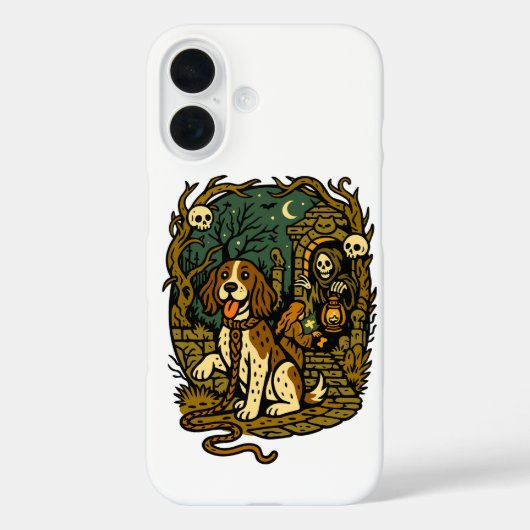 Horror Spooky Skeleton Dog Aesthetic Case-Mate iPhone Case (Achterkant)
