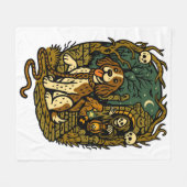 Horror Spooky Skeleton Dog Aesthetic Fleece Deken (Voorkant (Horizontaal))