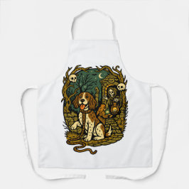 Horror Spooky Skeleton Dog Aesthetic Schort