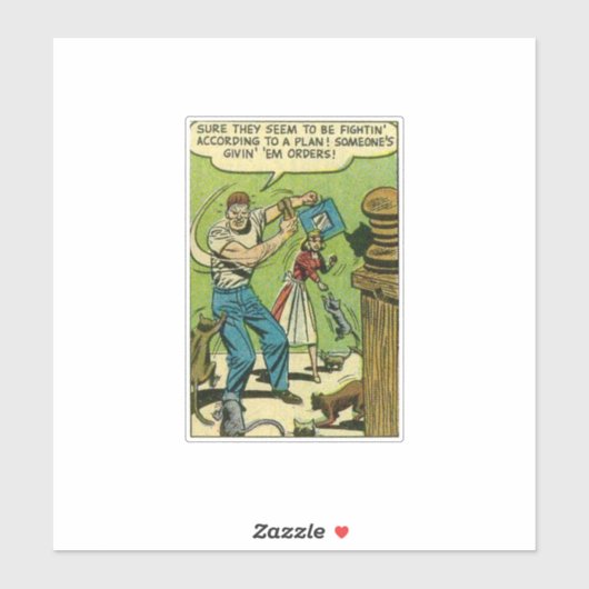 Horror strips | Gouden leeftijd 1950 Sticker (Vel)