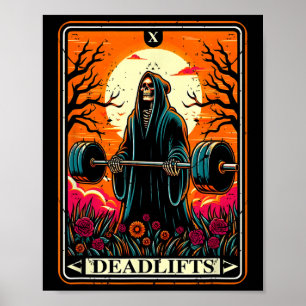 Horror Tarot Kaart Deadlifts De Death Gym Workout Poster