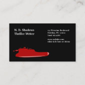 Horror Thriller Author Writer Visitekaartjes Blood (Achterkant)