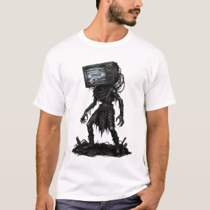 Horror TV Hoofd Monster Donkere Glitch Apocalyps K T-shirt