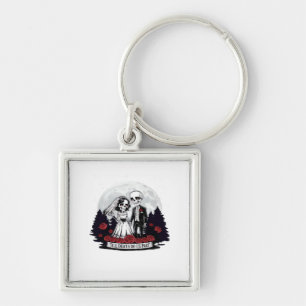 Horror Valentijnsdag Skeleton Couple Till Death D Sleutelhanger