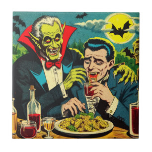 horror vampier strips tegeltje