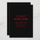 Horror vibes sparen de date trouwuitnodiging feestdagenkaart (Voorkant / Achterkant)
