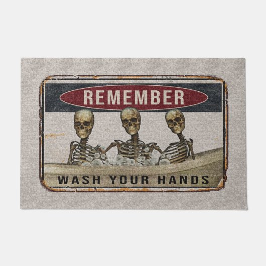 Horror Welcome Doormat, Funny Skeleton Doormat Deurmat (Voorkant)