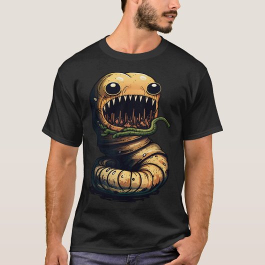 Horror Worm Nightmare Scary Terrifying Halloween T-shirt (Voorkant)