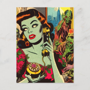  horror zombie strips briefkaart