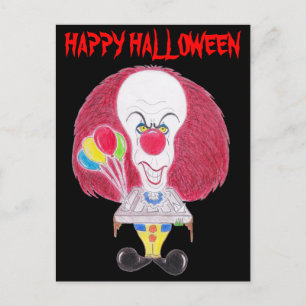 Horrorfilm Halloween Clown Caricature Briefkaart
