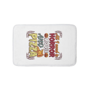 Horrorfilm Pizza Halloween Pompoen Schedel Slice_1 Badmat