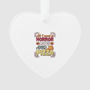 Horrorfilm Pizza Halloween Pompoen Schedel Slice_1 Ornament