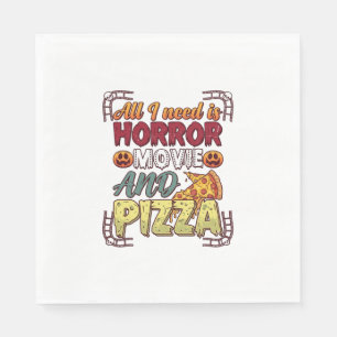 Horrorfilm Pizza Halloween Pompoen Schedel Slice_1 Servet