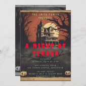 Horrorfilm Poster Halloween Feest Uitnodiging (Voorkant / Achterkant)