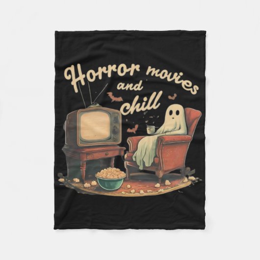 Horrorfilms en Chill Ghost Fleece Deken (Voorkant)