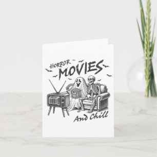 Horrorfilms en Chill Halloween thema Graphic F Kaart