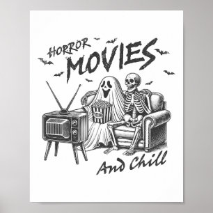 Horrorfilms en Chill Halloween thema Graphic F Poster