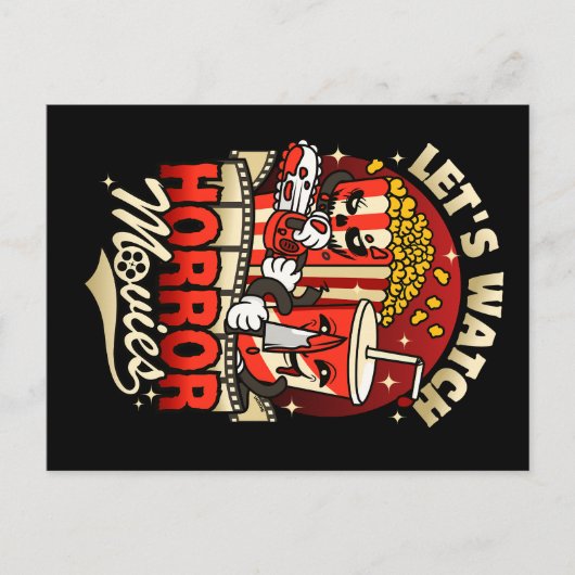 Horrorfilms kijken - snacks briefkaart (Voorkant)