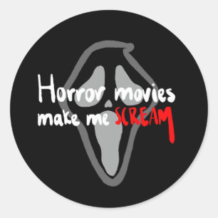 Horrorfilms laten me SCHREEUWEN Ronde Sticker