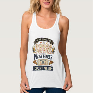 Horrorfilms Pizza Bier Grappig Halloween_1 Tanktop