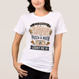 Horrorfilms Pizza Bier Grappig Halloween_1 Tri-Blend Shirt