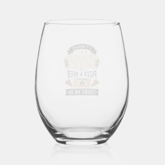 Horrorfilms Pizza Bier Grappig Halloween_1 Wijnglas Zonder Voet