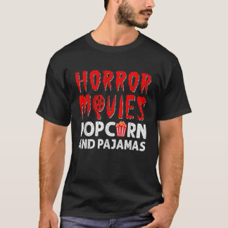 Horrorfilms Popcorn en Pyjama Spooky Horror Fi T-shirt