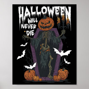 Horrorretro Spooky Halloween zal nooit grappig ste Poster