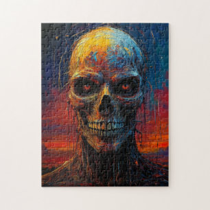 Horrorskelet kleurrijke wereld legpuzzel