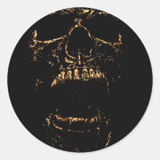 Horrorstuff Gouden schedel Ronde Sticker