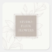 Hors blanc | Étiquette floral chic (Devant)