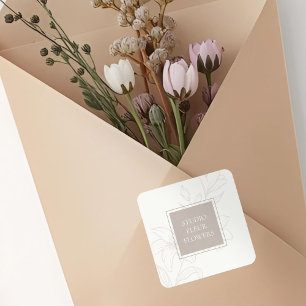 Hors blanc Étiquette floral chic